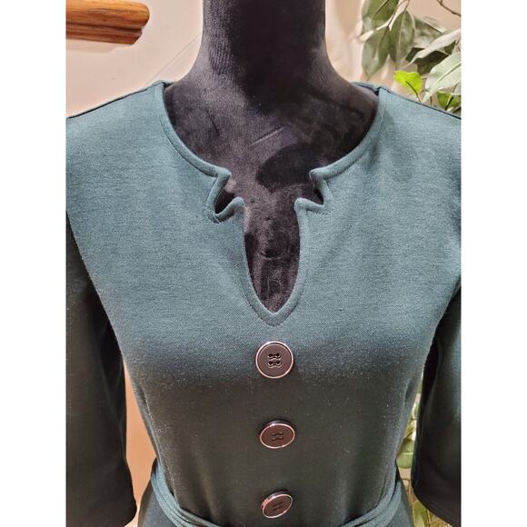 Grace Karin Women's Green Polyester Long Sleeve Casual Knee Length Dress Size M - Picture 2 of 14